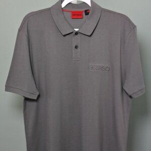 Hugo by Hugo Boss Men's Regular-Fit Dalunos Logo Polo Shirt - Grey-LG